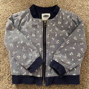 Old Navy Navy and Gray Floral Jacket